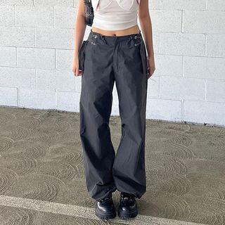 Mid Waist Boot-cut Cargo Pants