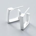 925 Sterling Silver Square Earring 1 Pair - Silver - One Size