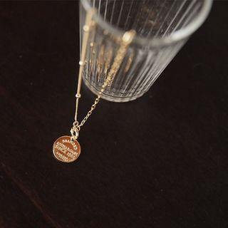 Round Metallic Necklace Gold - One Size