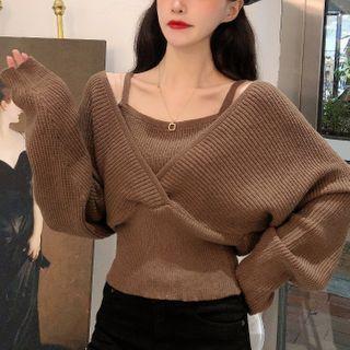 Mock Two-piece Cropped Sweater