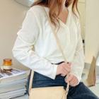 V-neck Loose-fit Ribbed Henley