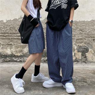 Striped Denim Shorts / Jeans