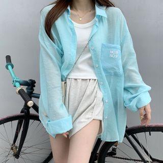 See-through Lettering Shirt