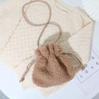 Cable Knit Drawstring Crossbody Bag