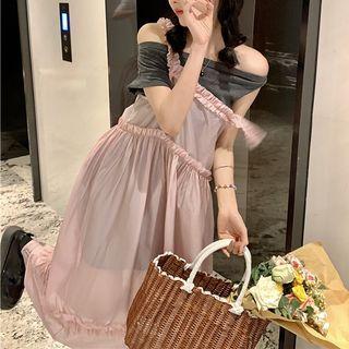 Off-shoulder Mini Bodycon Dress / Spaghetti Strap Midi A-line Dress