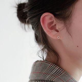 Faux Pearl Flower Stud Earring 1 Pc - White - One Size