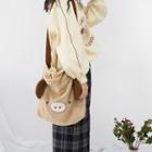 Pig Pattern Furry Tote Bag Pig - Khaki - One Size