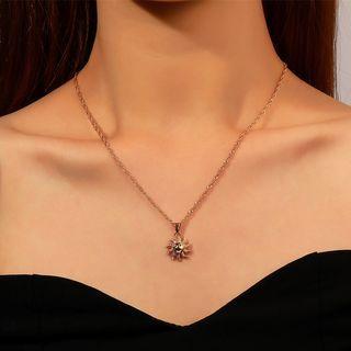 Sun Pendant Necklace 1 Pc - 01 - Gold - One Size