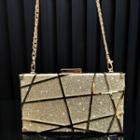 Chain Glitter Crossbody Bag Gold - One Size