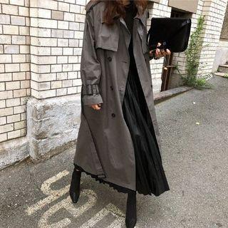 Double-flap Belted Trench Coat