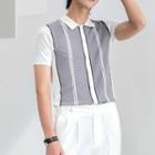 Short-sleeve Striped Knit Shirt