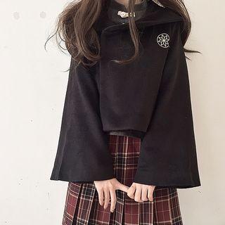 Embroidered Wide-sleeve Snap Button Jacket