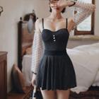 Set: Strappy Swim Dress + Sleeves