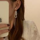Faux Pearl Fringed Drop Earring 1 Pair - 925 Silver Needle - White - One Size