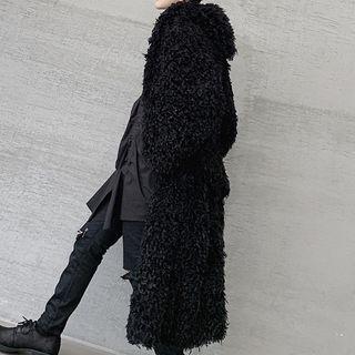 Faux Fur Hooded Midi Coat