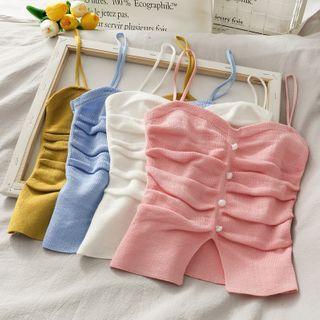 Ruched Knit Camisole Top In 8 Colors
