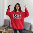 Me Printed Brushed-fleece Long Sweatshirt