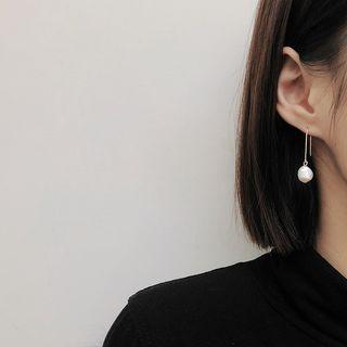 Silver Faux Pearl Dangle Earring