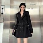 Lace-up Double-breasted Mini Blazer Dress