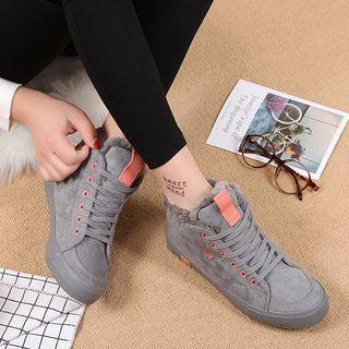 Applique Lace Up High Top Sneakers