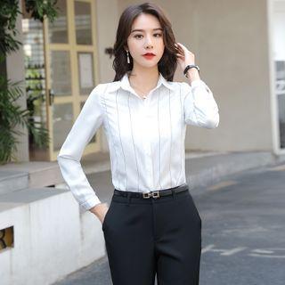 Pinstriped Shirt / Straight-cut Pants