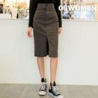 Plus Size High-waist H-line Cargo Skirt