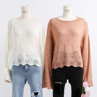 Lightweight Eyelet Knit Top