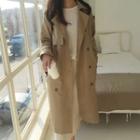 Double Breasted Trench Coat Khaki - One Size