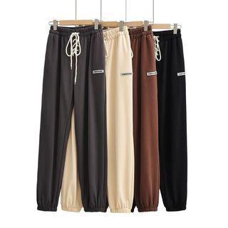 Lace-up Plain Sweatpants