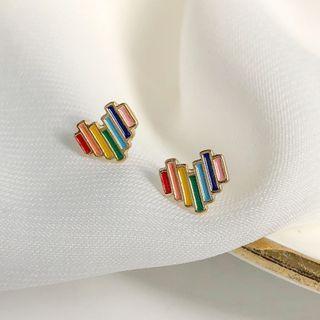Rainbow Heart Ear Stud
