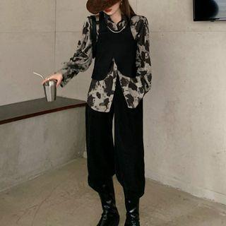 Tie-dyed Shirt / Vest / Wide-leg Pants