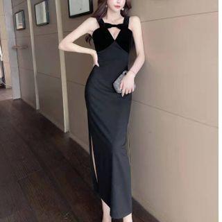 Sleeveless Keyhole Midi Evening Gown