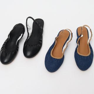 Slingback Denim Ballerina Flats