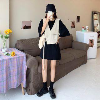 Elbow-sleeve T-shirt / Wrap Vest