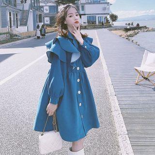 Long Sleeve Ruffled Coat Dress