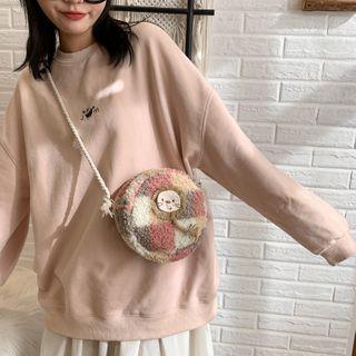 Mini Round Fleece Crossbody Bag