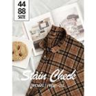 Couple Boxy-fit Plaid Shirt Brown - One Size