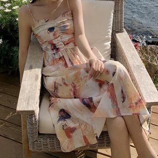 Strapless Print A-line Dress
