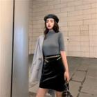 Short-sleeve Top / A-line Skirt / Waist Bag / Set