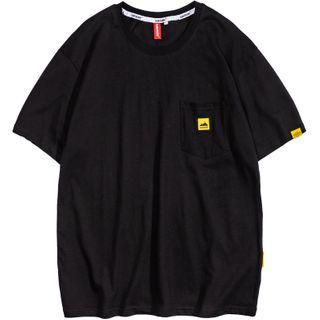 Couple Matching Elbow-sleeve Pocket T-shirt