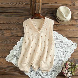 Perforated Knit Vest Almond - One Size