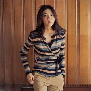 Tie-waist Wrap-front Cardigan