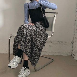 Leopard Print Chiffon Skirt