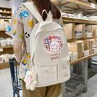 Rabbit Print Nylon Backpack / Pin / Bag Charm / Set