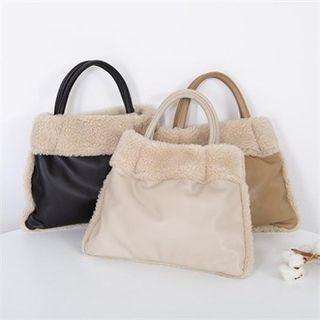 Faux-shearling Hand Bag