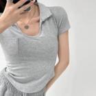 Round Shape Short-sleeve Polo Tee