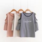 Cold-shoulder Short-sleeve T-shirt