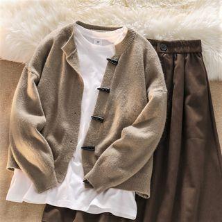 Toggle Cardigan / Long-sleeve T-shirt / Midi A-line Skirt