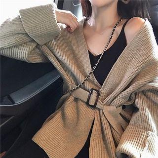 Tie-waist Cardigan As Shown In Figure - One Size