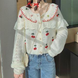 Cherry Cardigan White - One Size